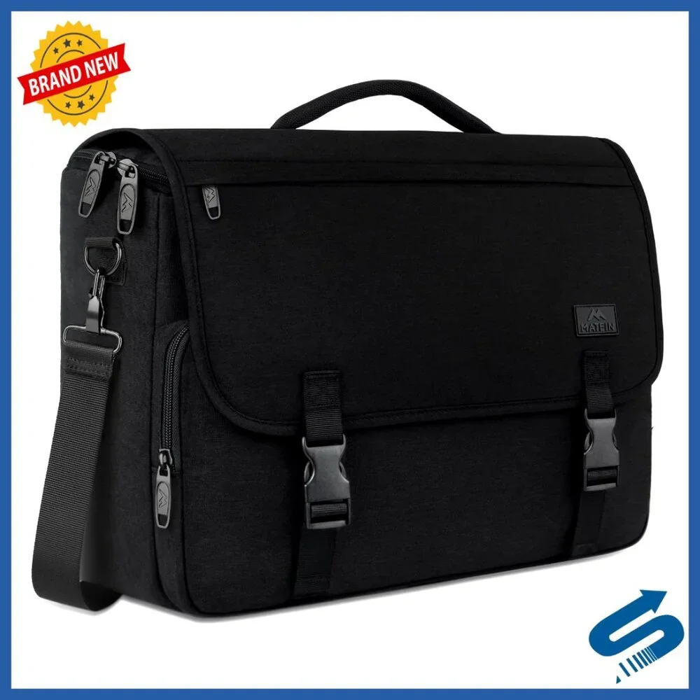 Large 17.3 Inch Laptop Messenger Bag, Crossbody Briefcase for Work School Travel